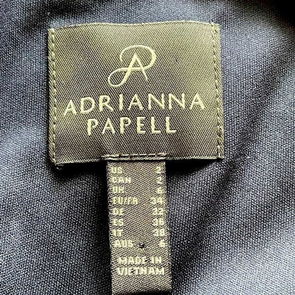 Adrianna Papell Navy Lace Off Shoulder Formal Evening Cocktail Prom Dress, 2 - Picture 12 of 13